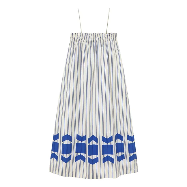 Maxivestido de rayas | Azul