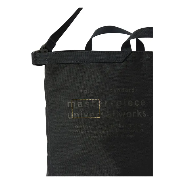 Universal Works x Master-Piece collaboration - Borsa a tracolla grande in fibra riciclata | Nero