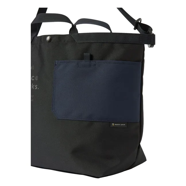 Universal Works x Master-Piece collaboration - Borsa a tracolla grande in fibra riciclata | Nero