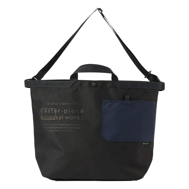 Universal Works x Master-Piece collaboration - Bolsa grande de fibra reciclada | Negro