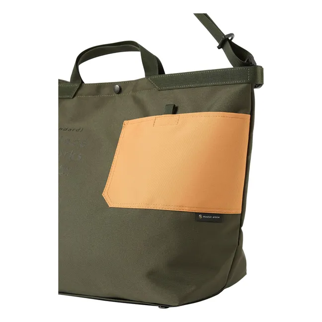 Universal Works x Master-Piece collaboration - Bolsa grande de fibra reciclada | Verde oliva