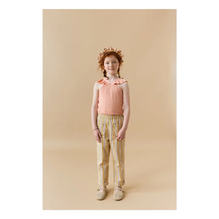 Top Béatrice Volants | Rose pêche- Image produit n°1