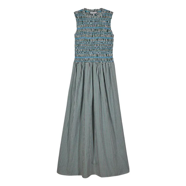 Vestido de rayas Saint Barth | Verde Oscuro