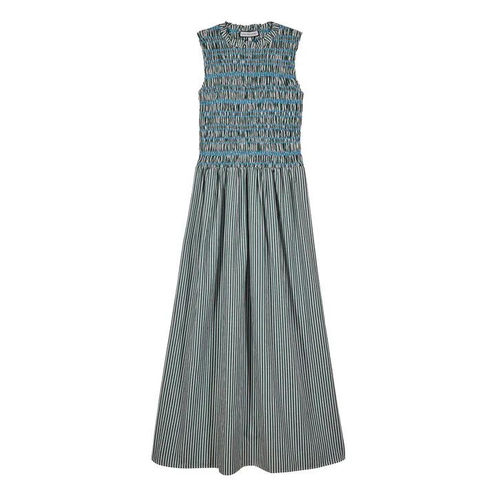 Robe Saint Barth Rayures | Vert foncé- Image produit n°0