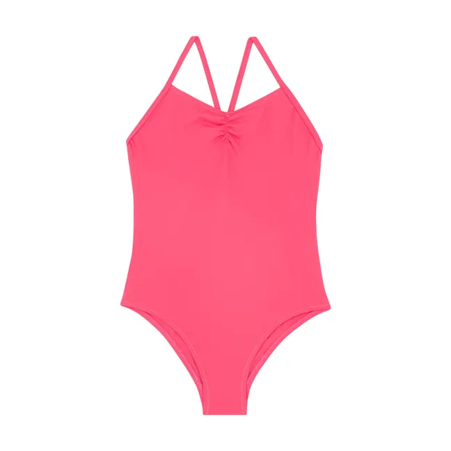 One-Piece Swimsuit with Crossed Straps | Fuchsia