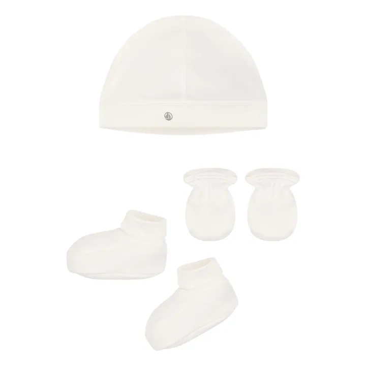 Petit Bateau - Lot de bonnet, chaussons et moufles bébé