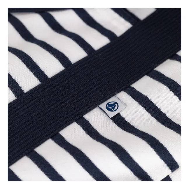 Valise de Maternité Rayure Coton Bio | Bleu marine