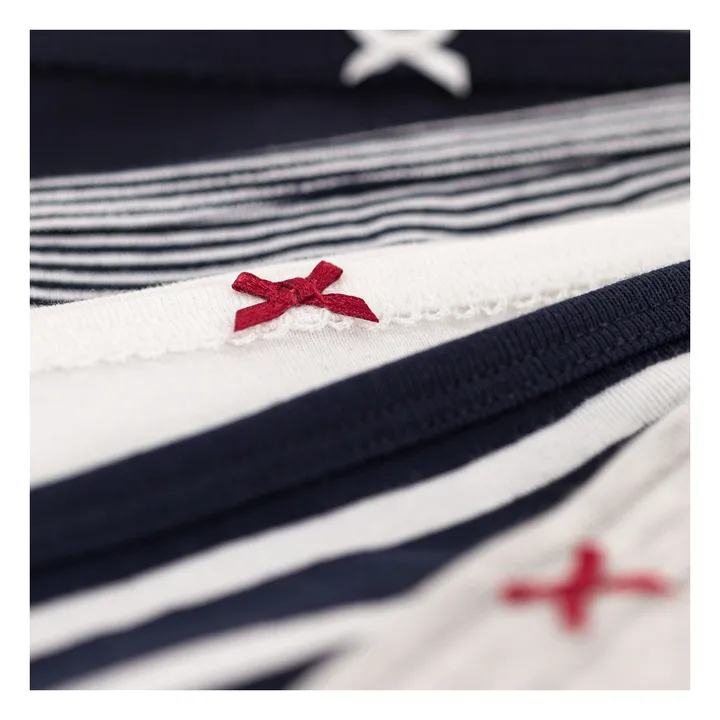 Lot 5 Culottes Rayures Coton Bio | Bleu marine- Image produit n°2