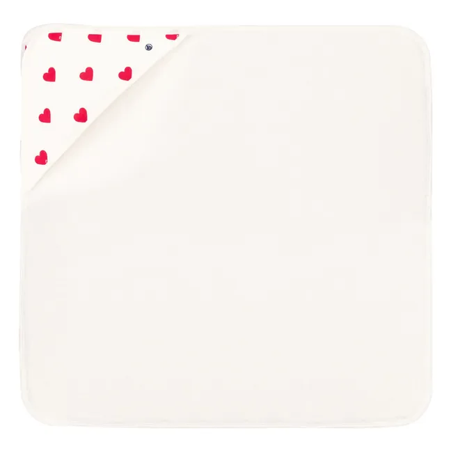 Cape de Bain Cœur Coton Bio | Ecru