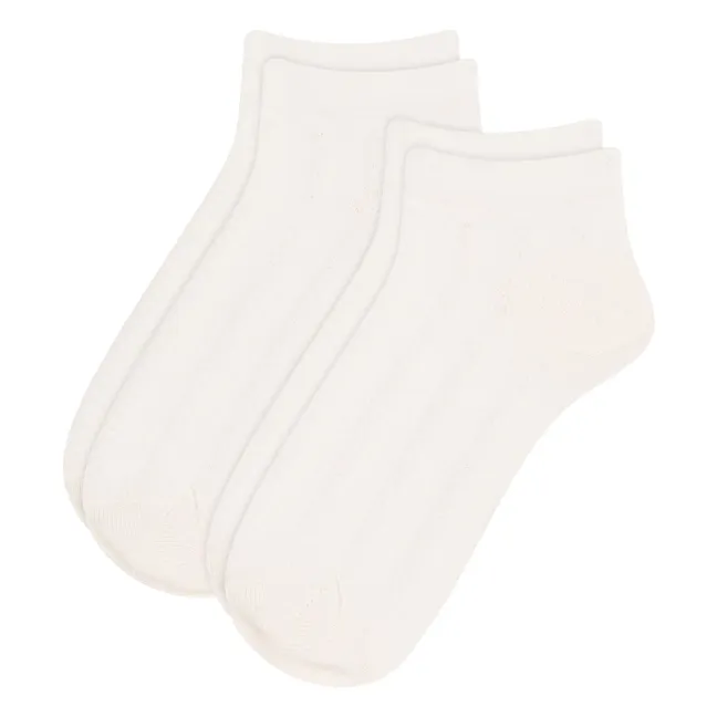 Set di 2 calzini fantasia | Bianco