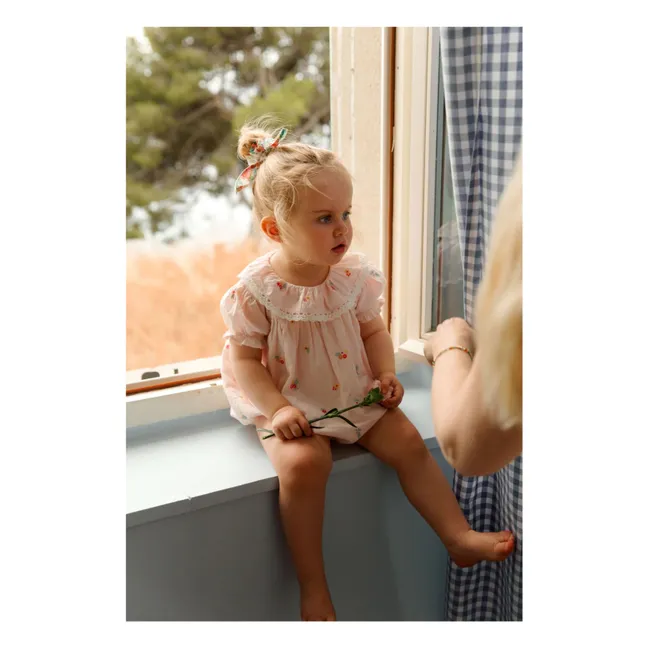 Yolia Organic Cotton romper | Powder pink