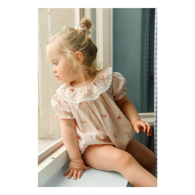 Yolia Organic Cotton romper | Powder pink