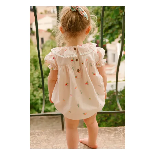 Yolia Organic Cotton romper | Powder pink