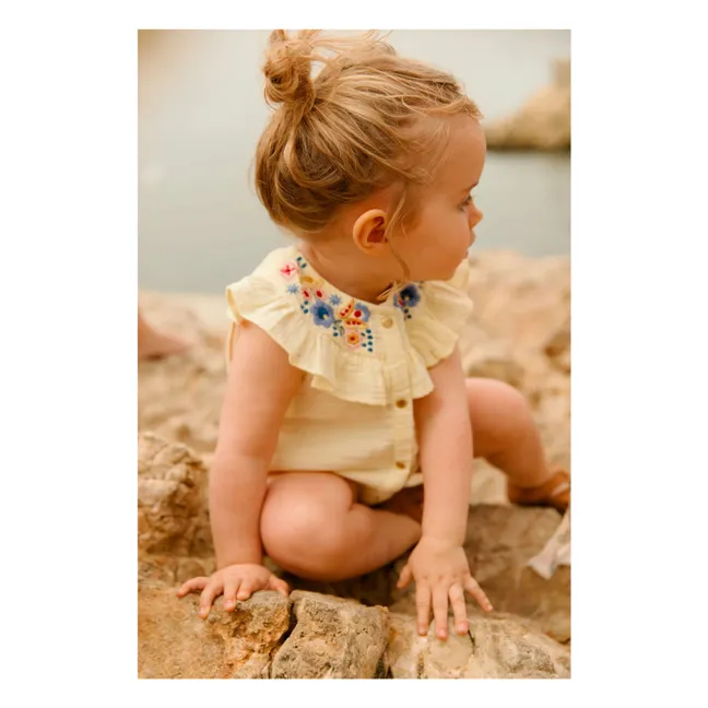 Barboteuse Jade Gaze de Coton Bio | Crème