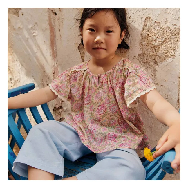 Pantalon Flor Coton Bio | Bleu ciel