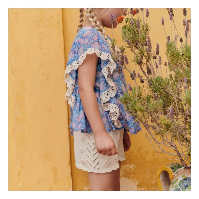 Blusa de algodón ecológico Inès | Azul