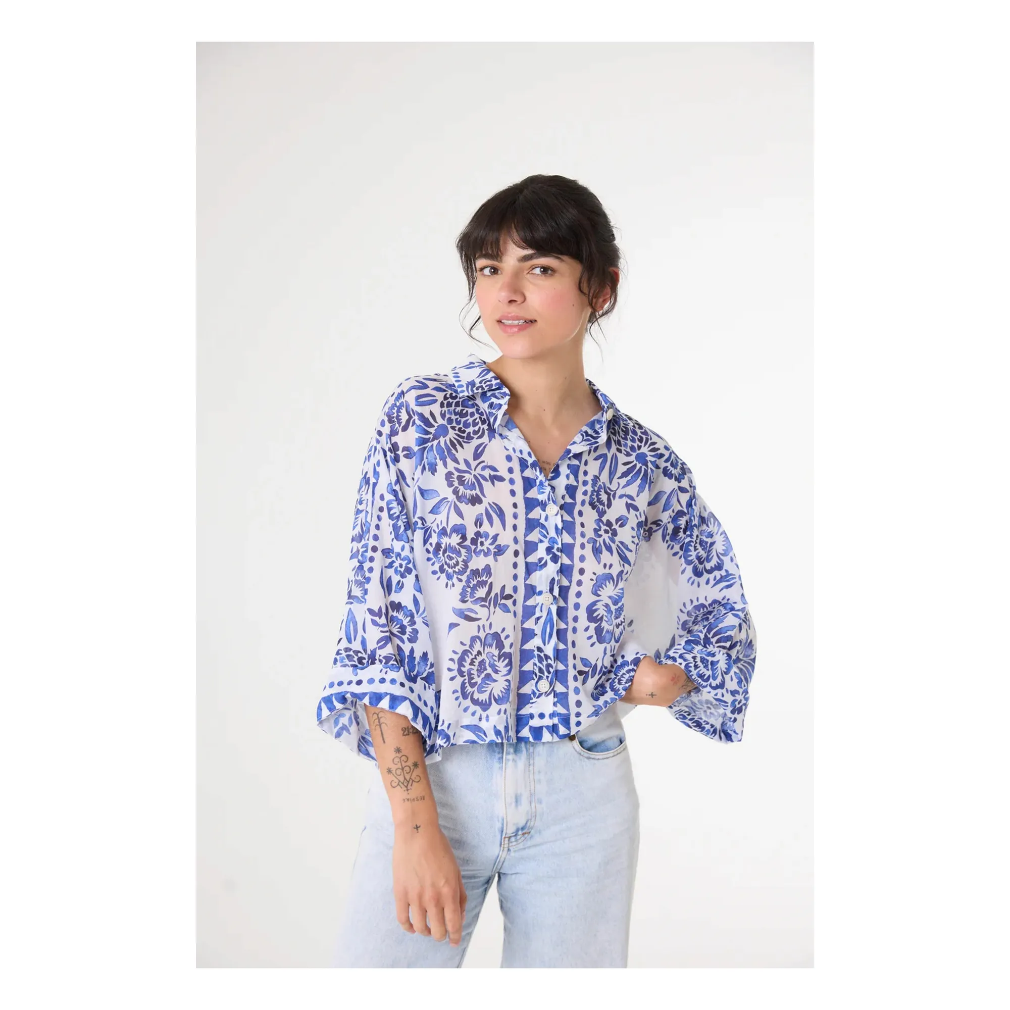 Sacrécoeur Blue Laelia Guarani Shirt