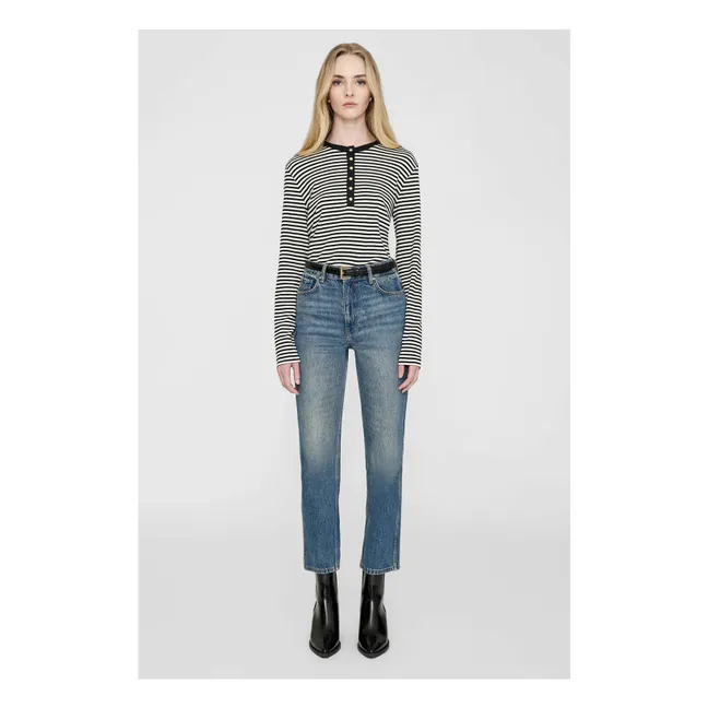 Camiseta de rayas Alessia | Negro