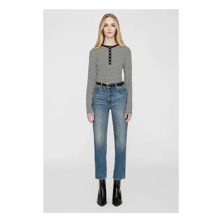 T-shirt Alessia Rayures | Noir- Image produit n°1