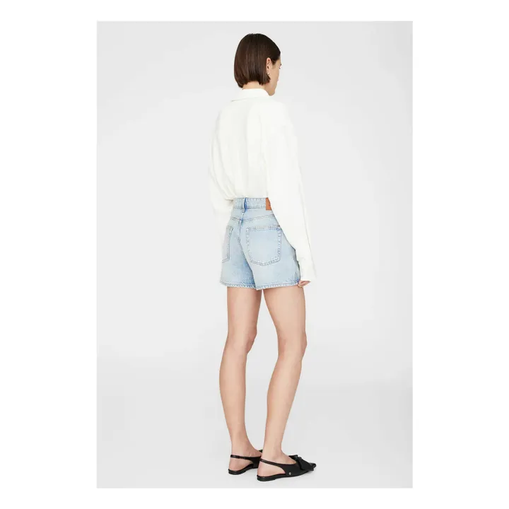 Pantalones cortos Dalton de algodón ecológico | Washed Blue- Imagen del producto n°4
