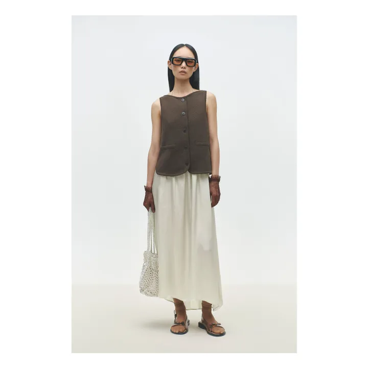Gilet Sans Manches Coton Bio | Marron- Image produit n°2