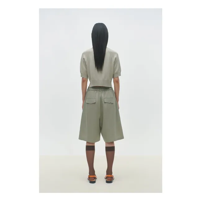 Organic Cotton Cut-Out Cardigan | Pearl grey