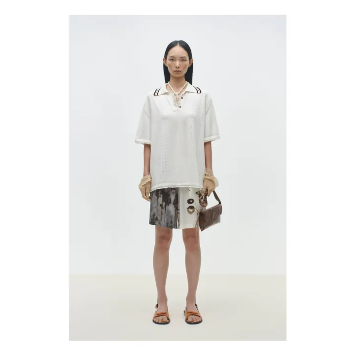 Pull Polo Coton Bio | Ecru- Image produit n°2