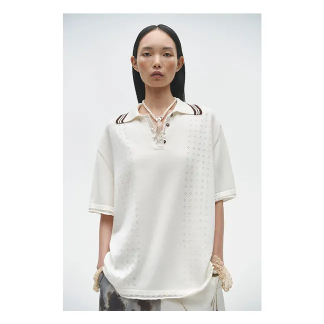 Maglia polo in cotone biologico | Ecru