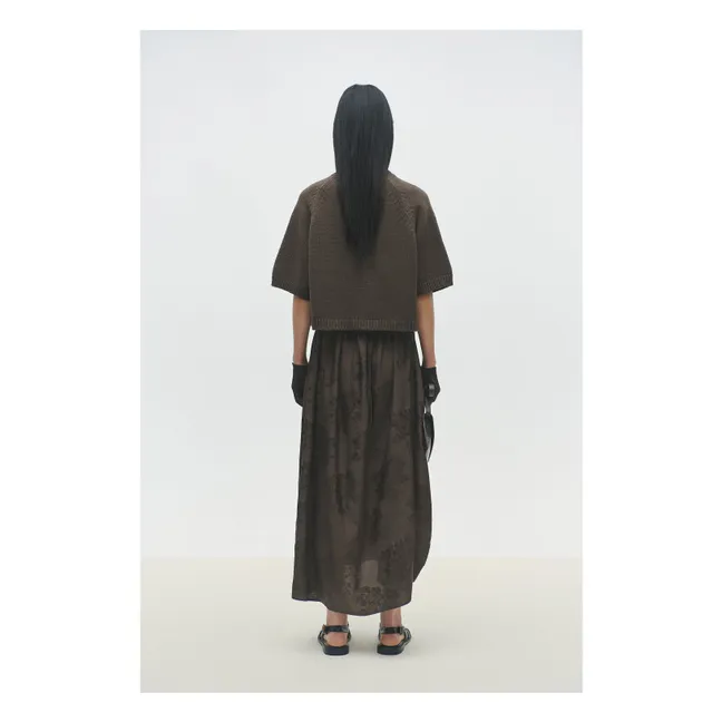Organic Cotton Contrast Seams Vest | Brown