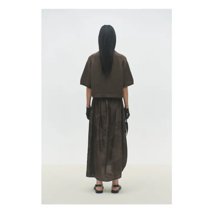 Gilet Coutures Contrastées Coton Bio | Marron- Image produit n°3