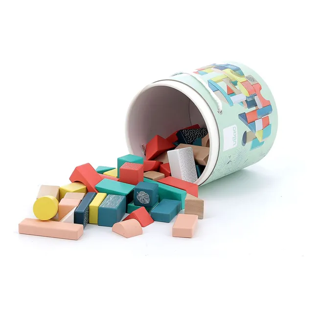 Jeu de construction en bois Sous la canopée - Boîte de 54