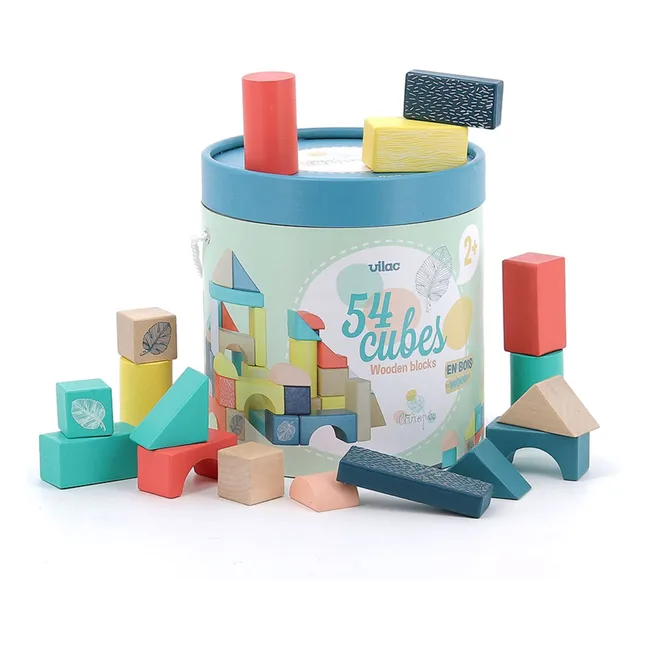Jeu de construction en bois Sous la canopée - Boîte de 54