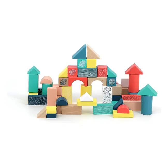 Juego de construcción de madera Under the Canopy - Caja de 54