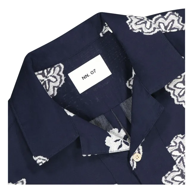Blusa Leo de algodón ecológico | Azul Marino