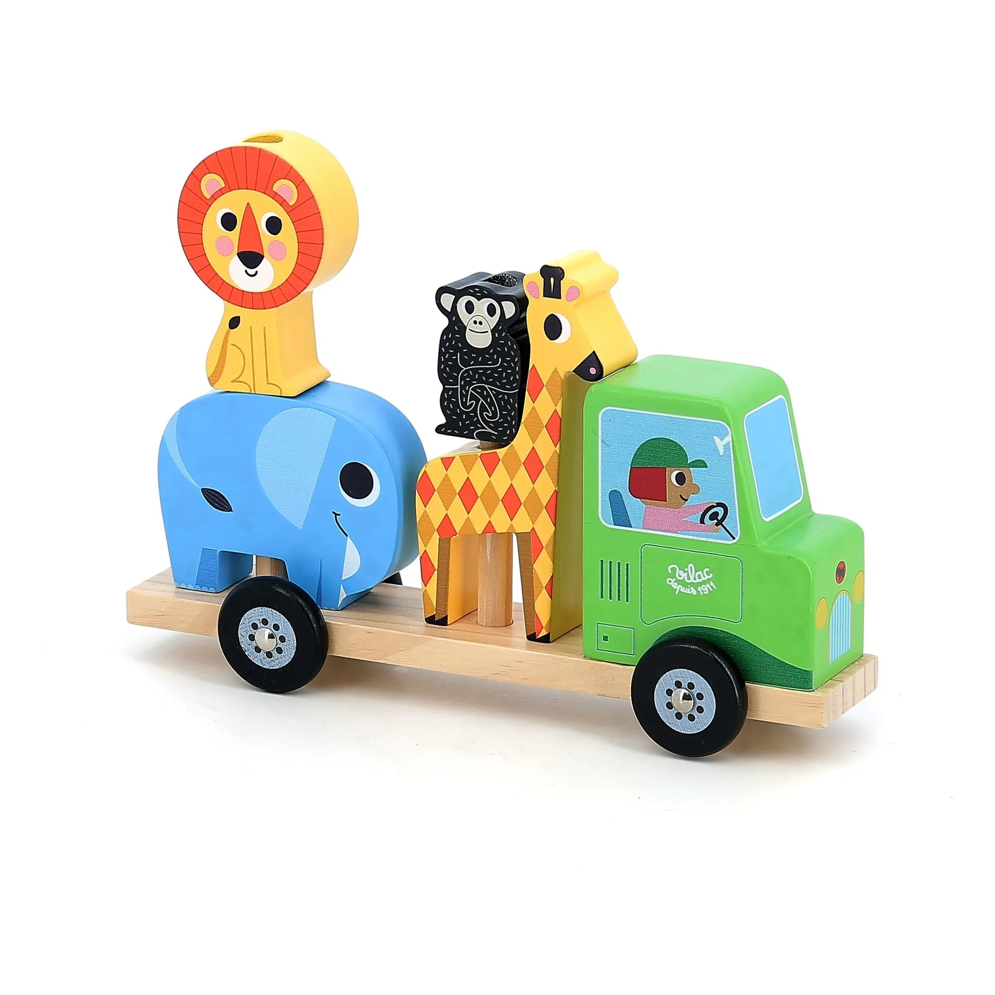 Vilac Multicoloured Savannah Animo Stacking Game