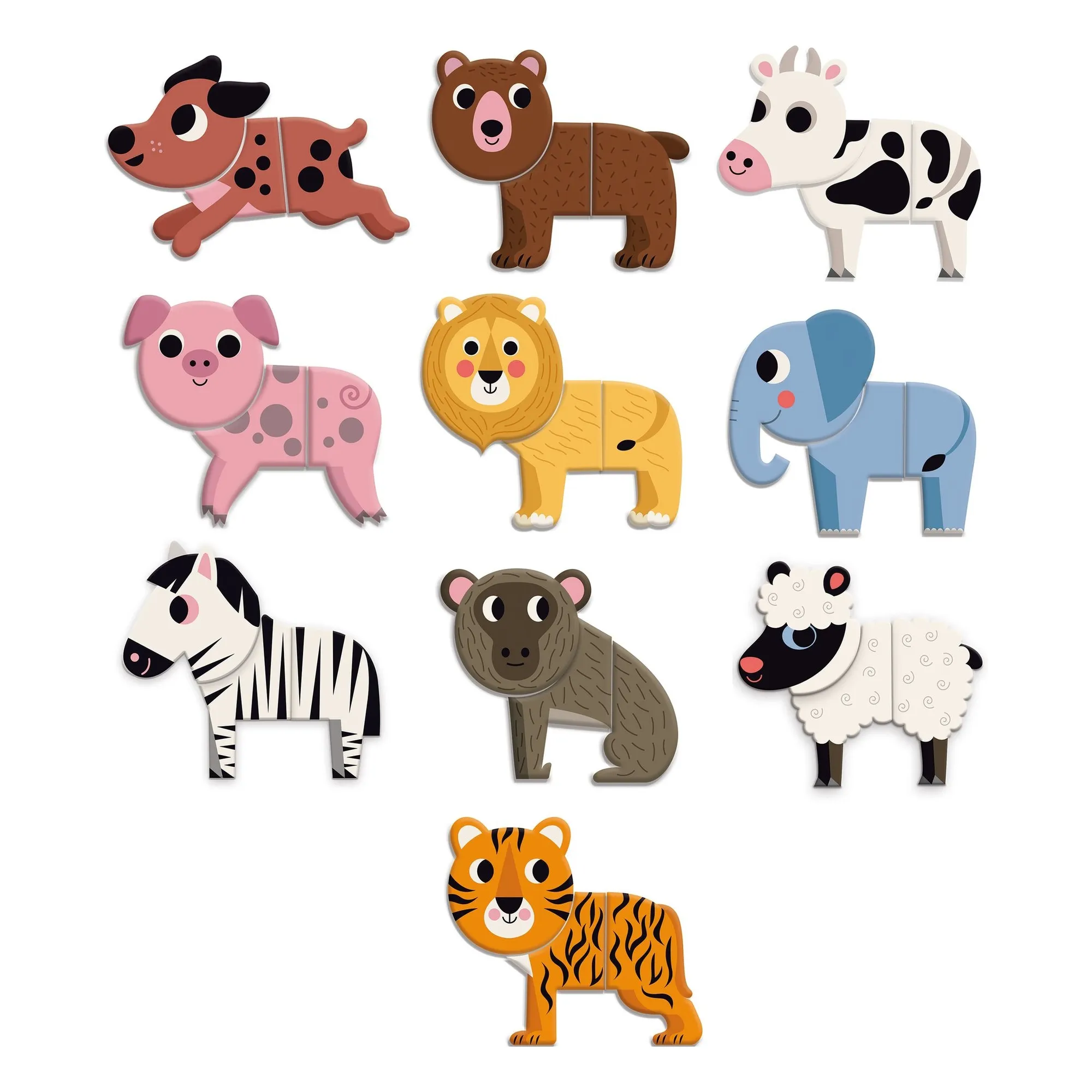 Vilac Multicoloured Funny Animals Magnets