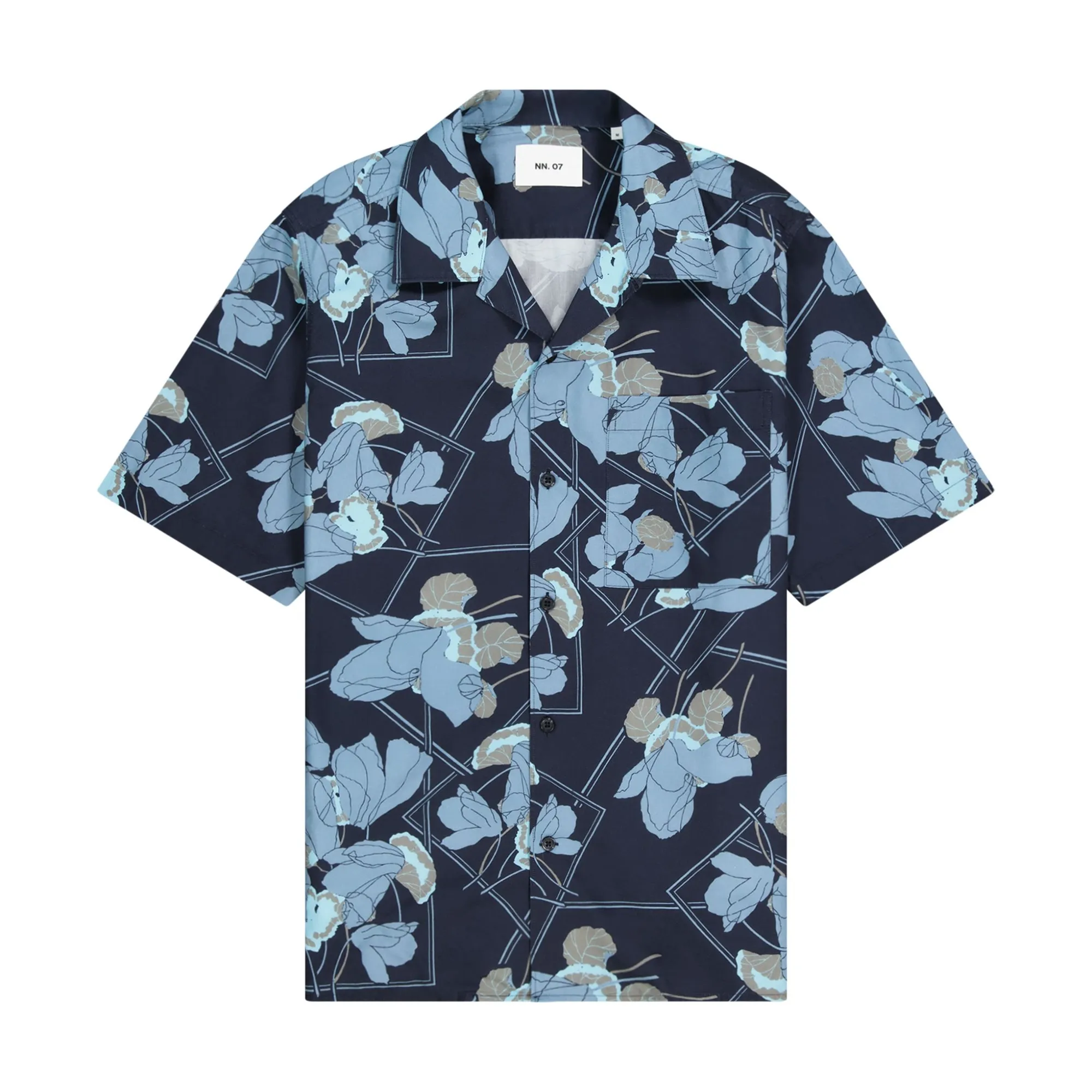 Nn.07 Navy Blue Julio Printed Blouse 5656