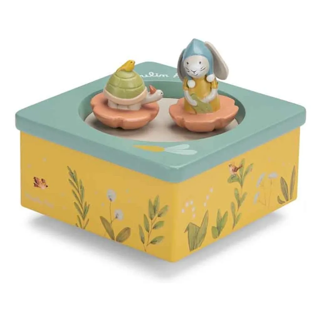 Moulin Roty Light Blue Trois Petits Lapins Music Box