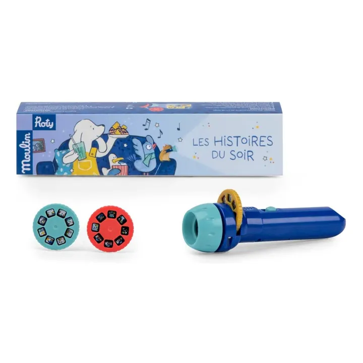 Lampe à histoires Puce et Pilou | Bleu- Image produit n°2