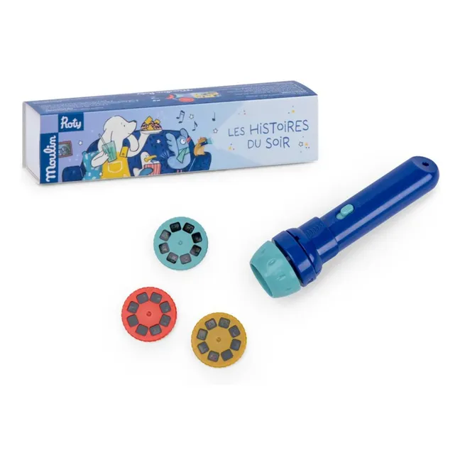 Geschichtenlampe Puce et Pilou | Blau