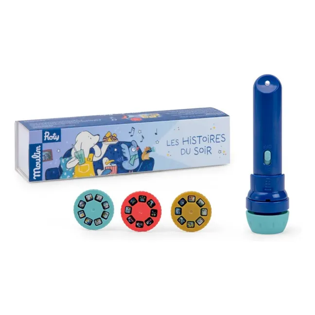 Geschichtenlampe Puce et Pilou | Blau