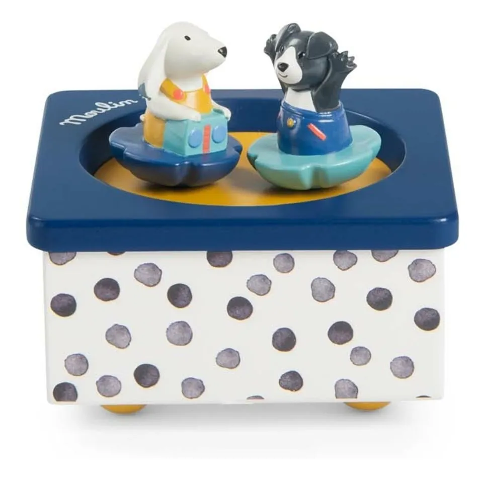 Moulin Roty Blue Puce And Pilou Music Box