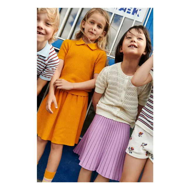 Organic Cotton Fine Knit Skirt | Pink