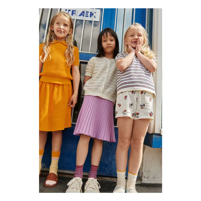 Organic Cotton Fine Knit Skirt | Pink