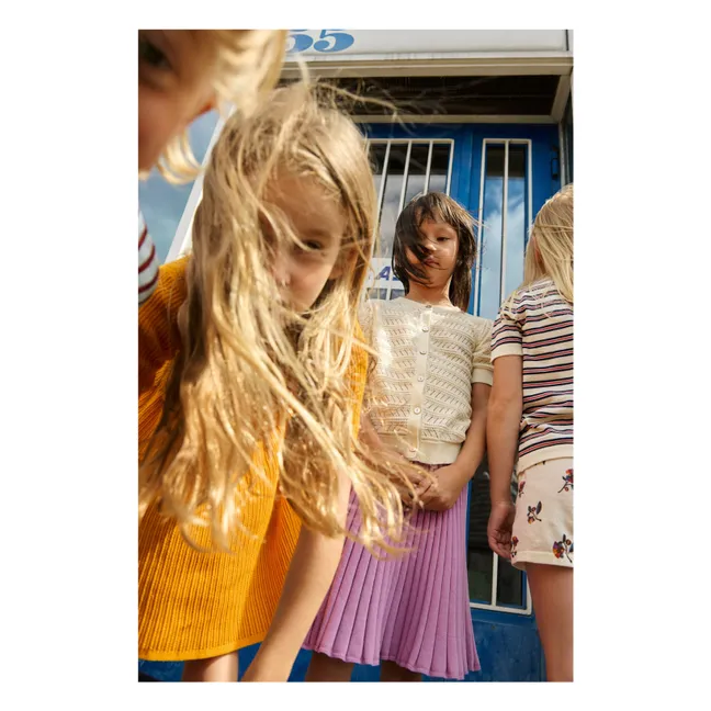 Organic Cotton Fine Knit Skirt | Pink
