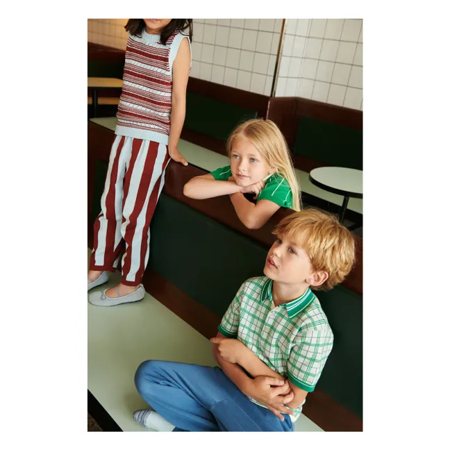 Pantaloni in cotone biologico a maglia fine | Blu