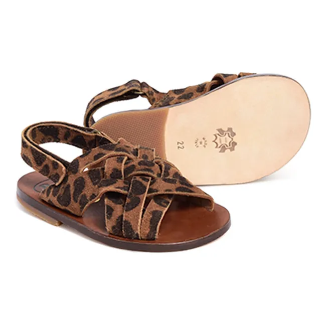 Multiple strap sandals | Brown