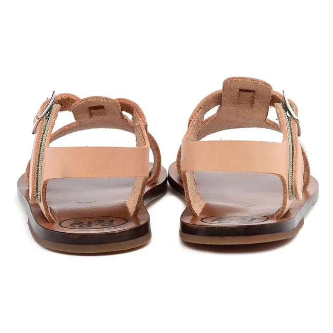Thick strappy sandals | Natural