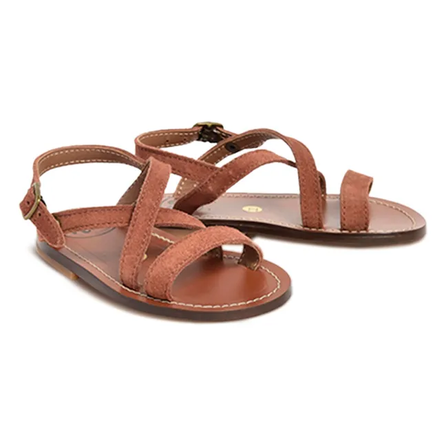 Strappy Cross Sandals | Brown