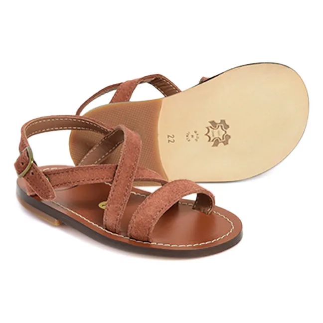 Strappy Cross Sandals | Brown